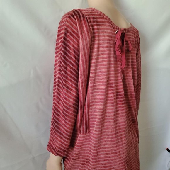 Lane Bryant Vintage Rose Tie-Back Stripe Dolman-Sleeve Blouse Plus Size 18/20 - Picture 4 of 16